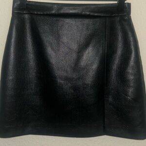 Aritzia Black Leather Mini Skirt